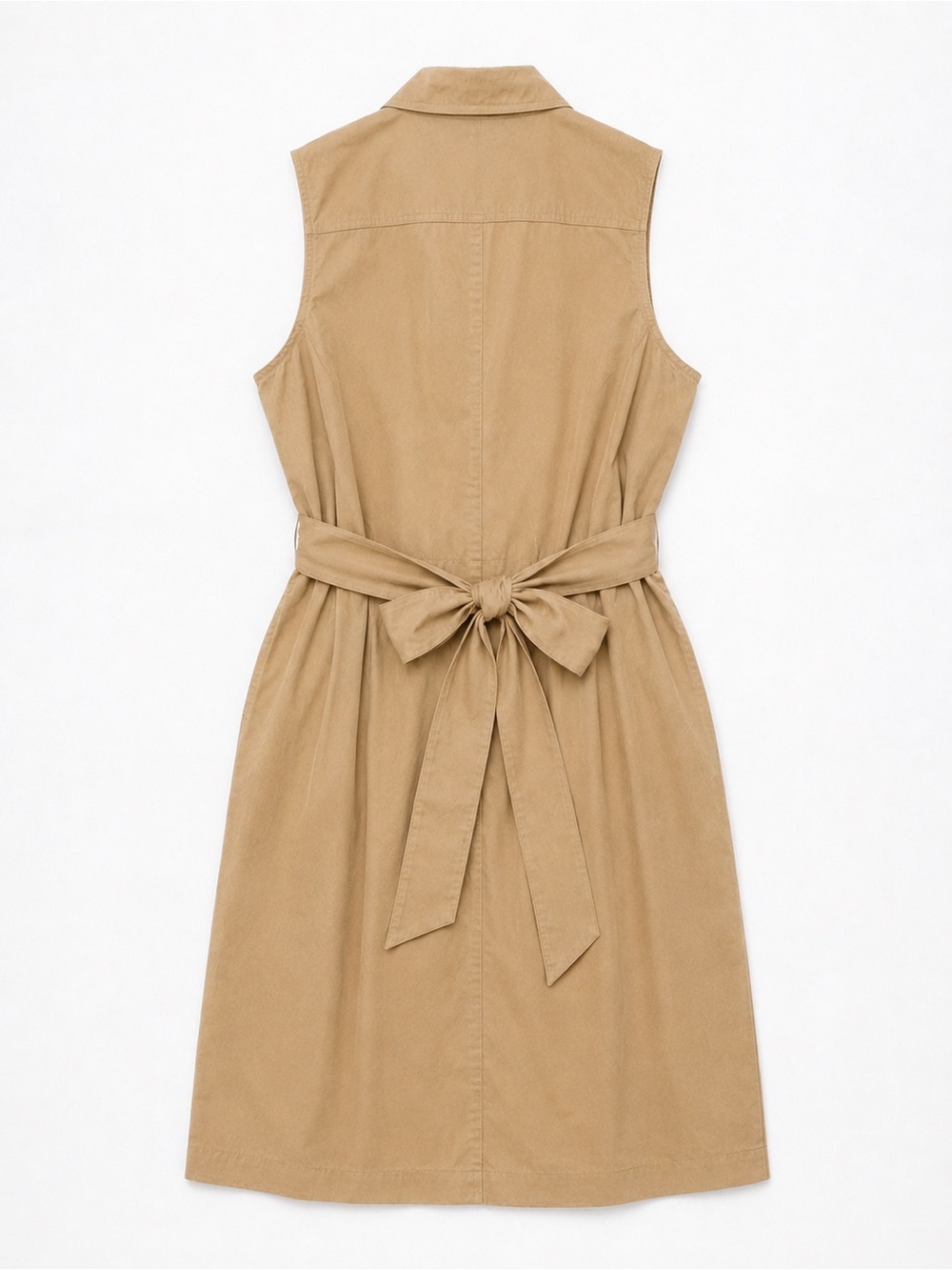 Talbots Petites Cotton Khaki Sleeveless Collared Shirt Dress Size 12P - Picture 4 of 6